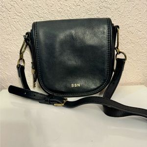 FOSSIL - Crossbody Saddle Bag Black Leather